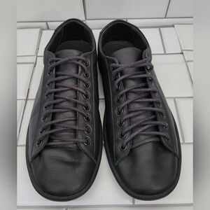 Outer. Brazil Mens Soft Black Leather Lace Up Casual Fashion Sneaker Size 38  U